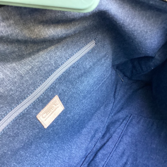 Clare V. Tote Black / Red & Navy Stripe - Picture 8 of 10